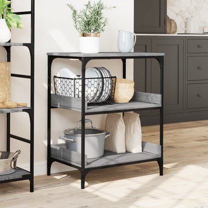 vidaXL Kitchen Trolley Grey Sonoma 60x41x80,5 cm Engineered Wood