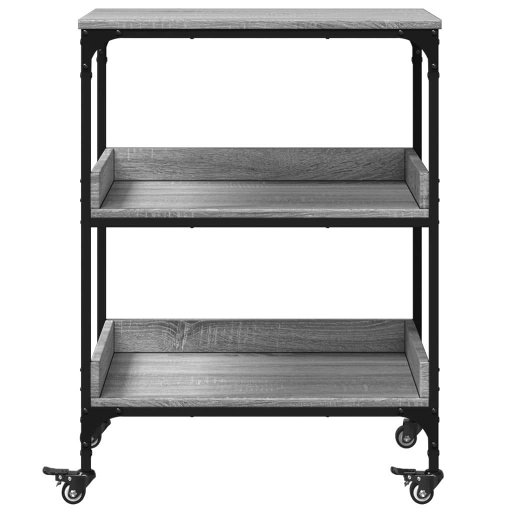 vidaXL Kitchen Trolley Grey Sonoma 60x41x80,5 cm Engineered Wood
