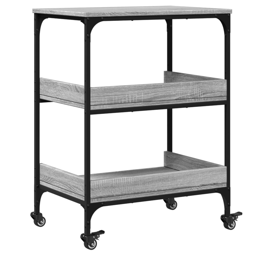 vidaXL Kitchen Trolley Grey Sonoma 60x41x80,5 cm Engineered Wood
