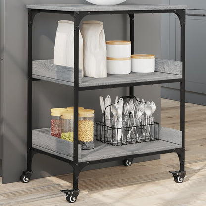 vidaXL Kitchen Trolley Grey Sonoma 60x41x80,5 cm Engineered Wood