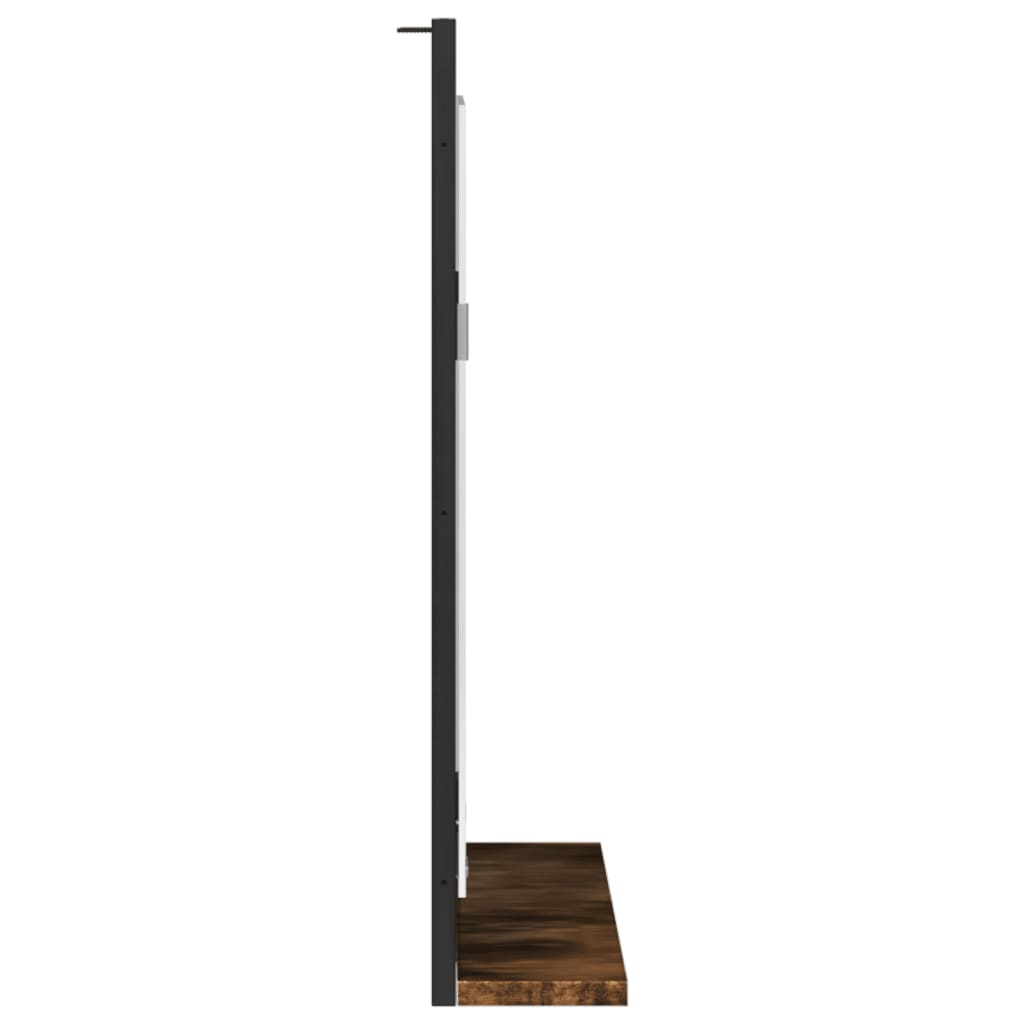 vidaXL Bathroom Mirror with Shelf Smoked Oak 50x12x60 cm