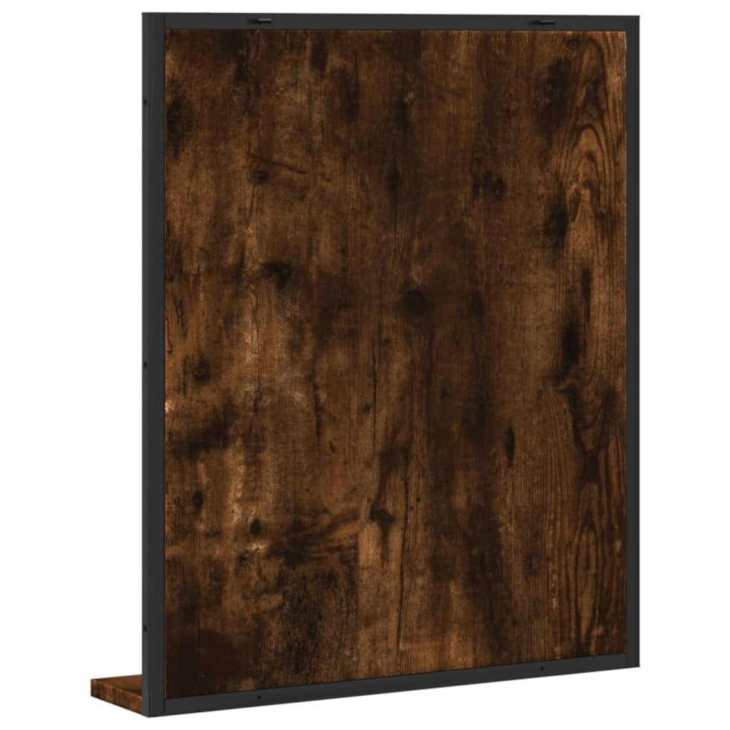 vidaXL Bathroom Mirror with Shelf Smoked Oak 50x12x60 cm