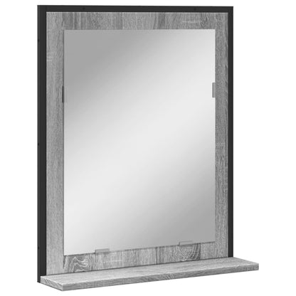 vidaXL Bathroom Mirror with Shelf Grey Sonoma 50x12x60 cm