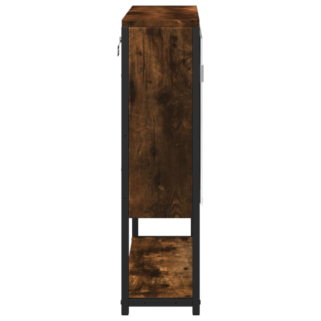vidaXL Bathroom Mirror Cabinet Smoked Oak 60x16x60 cm Engineered Wood