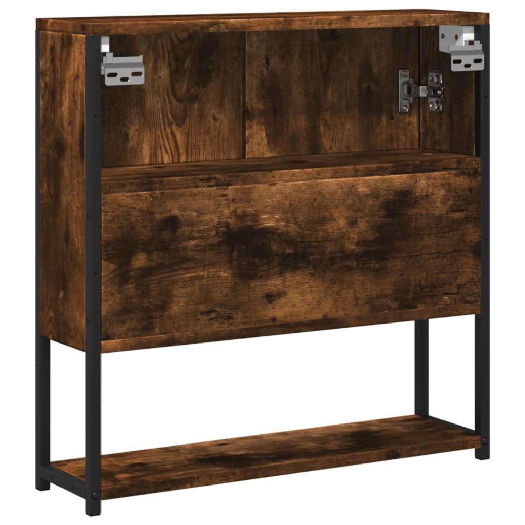 vidaXL Bathroom Mirror Cabinet Smoked Oak 60x16x60 cm Engineered Wood