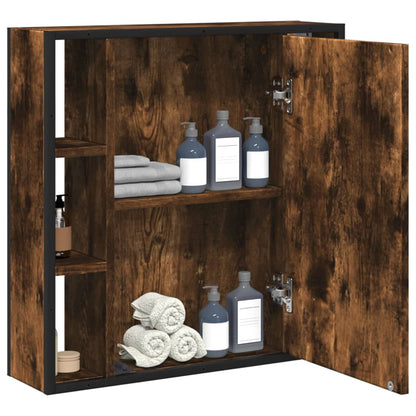 vidaXL Bathroom Mirror Cabinet Smoked Oak 60x16x60 cm Engineered Wood