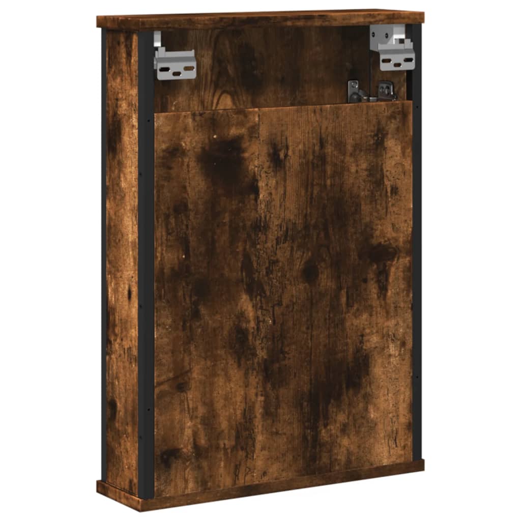 vidaXL Bathroom Mirror Cabinet Smoked Oak 42x12x60 cm Engineered Wood