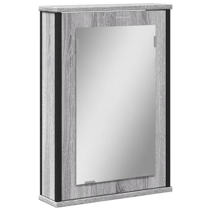 vidaXL Bathroom Mirror Cabinet Grey Sonoma 42x12x60 cm Engineered Wood