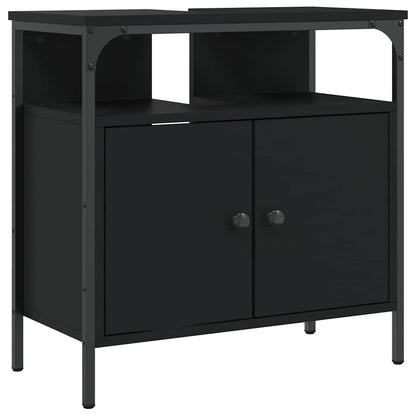 vidaXL Bathroom Sink Cabinet | Black | Engineered wood | Medium