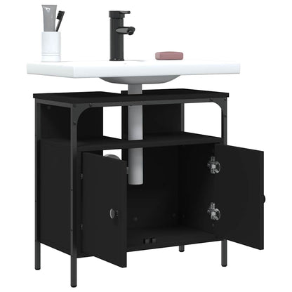 vidaXL Bathroom Sink Cabinet | Black | Engineered wood | Medium