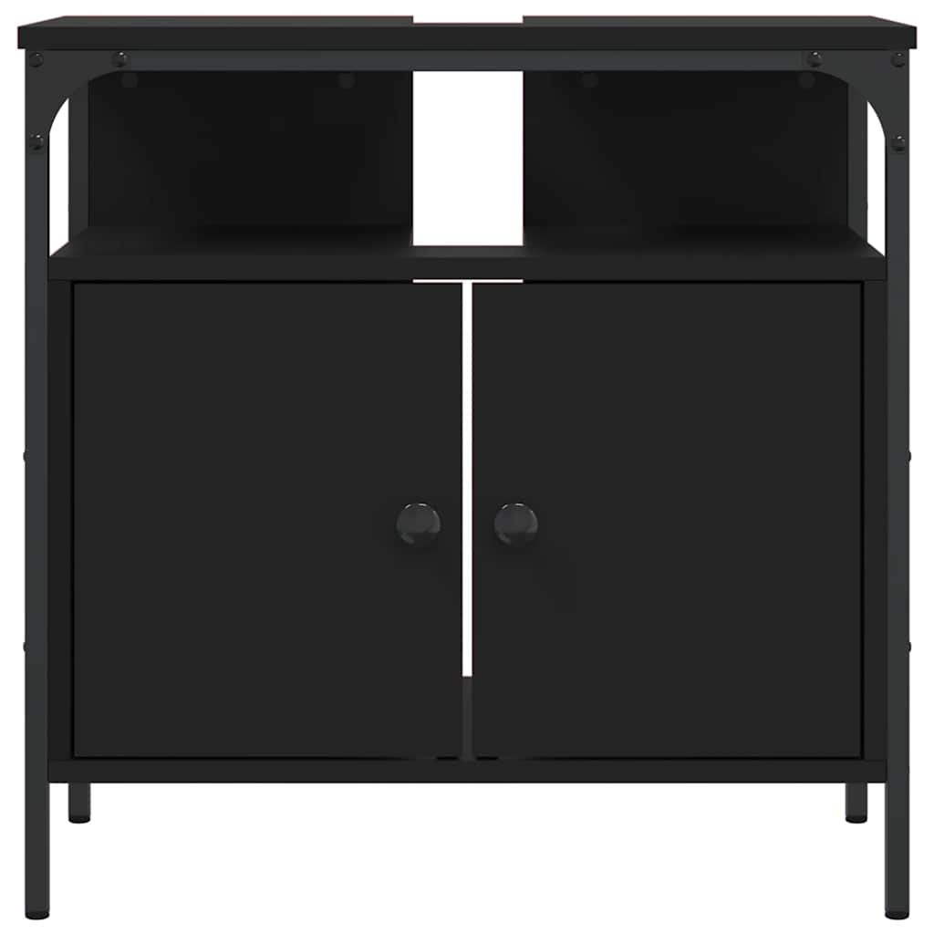 vidaXL Bathroom Sink Cabinet | Black | Engineered wood | Medium