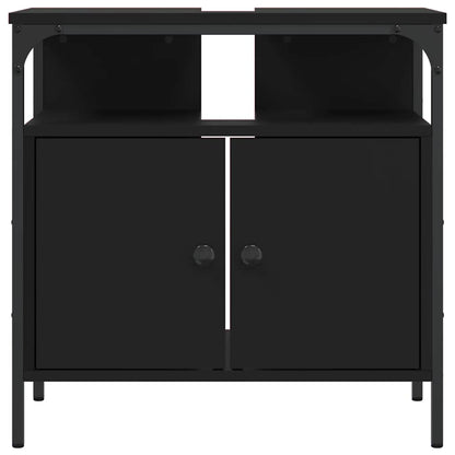 vidaXL Bathroom Sink Cabinet | Black | Engineered wood | Medium