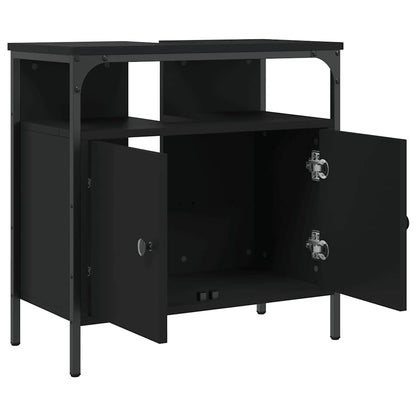 vidaXL Bathroom Sink Cabinet | Black | Engineered wood | Medium
