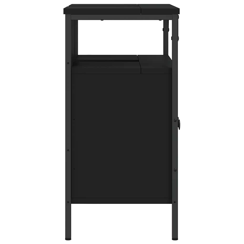 vidaXL Bathroom Sink Cabinet | Black | Engineered wood | Medium