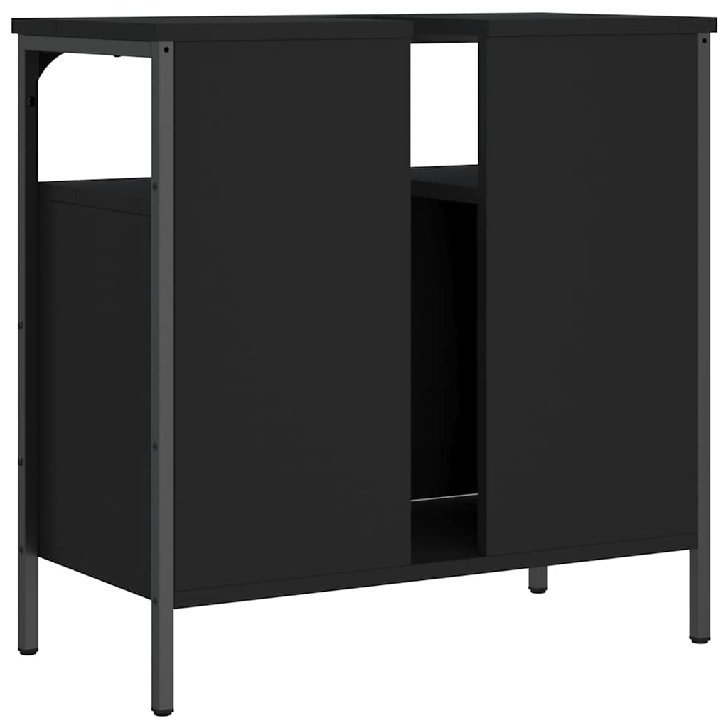 vidaXL Bathroom Sink Cabinet | Black | Engineered wood | Medium