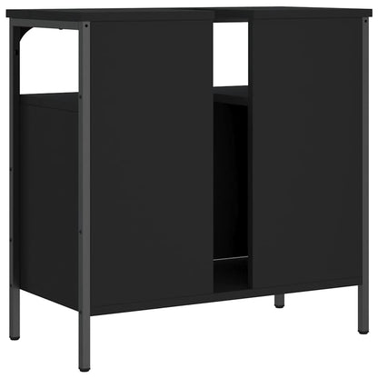 vidaXL Bathroom Sink Cabinet | Black | Engineered wood | Medium