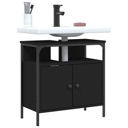 vidaXL Bathroom Sink Cabinet | Black | Engineered wood | Medium