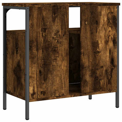 vidaXL Bathroom Sink Cabinet Smoked Oak 60x30x60 cm Engineered Wood