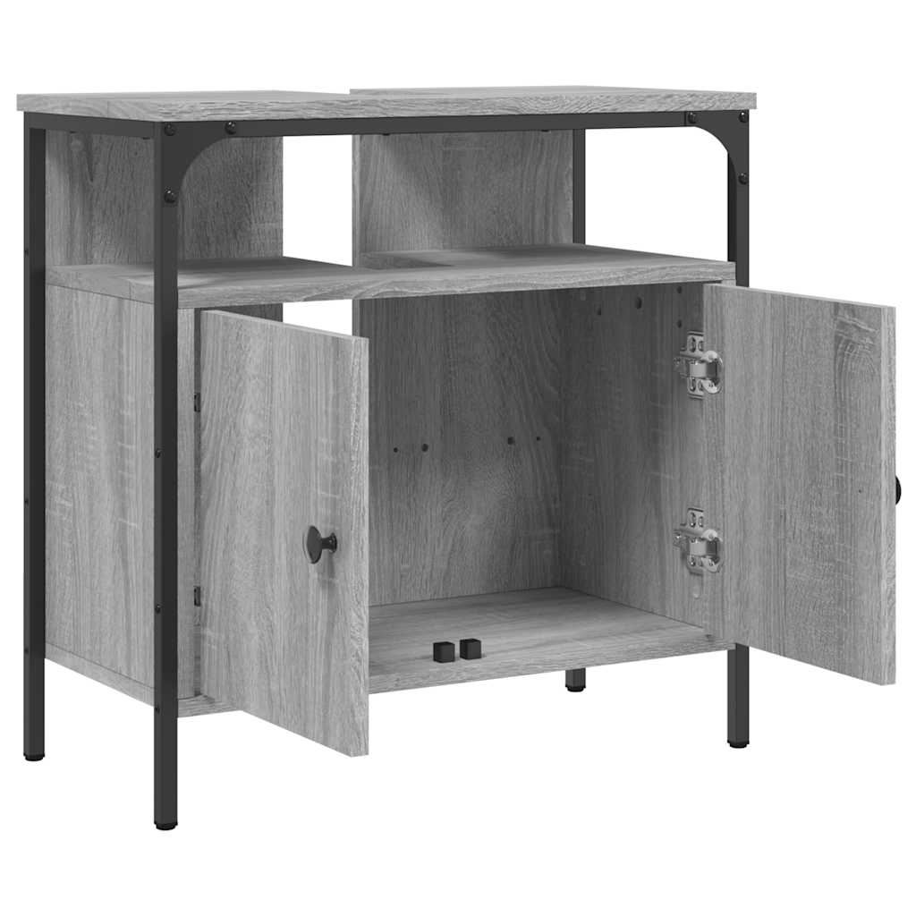vidaXL Bathroom Sink Cabinet Grey Sonoma 60x30x60 cm Engineered Wood