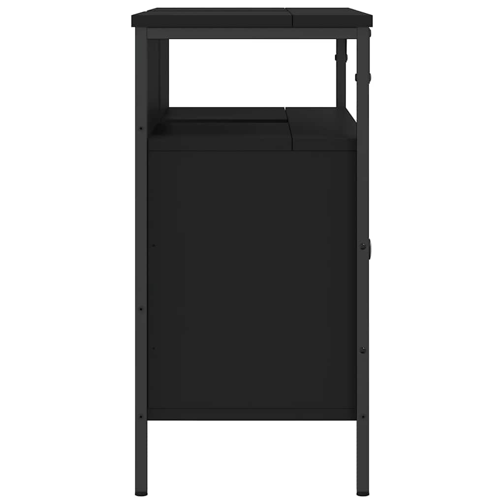 vidaXL Bathroom Sink Cabinet Black 80x30x60 cm Engineered Wood