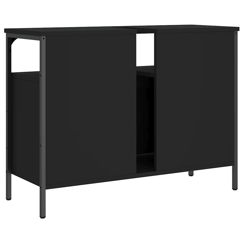 vidaXL Bathroom Sink Cabinet Black 80x30x60 cm Engineered Wood