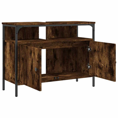 vidaXL Bathroom Sink Cabinet Smoked Oak 80x30x60 cm Engineered Wood