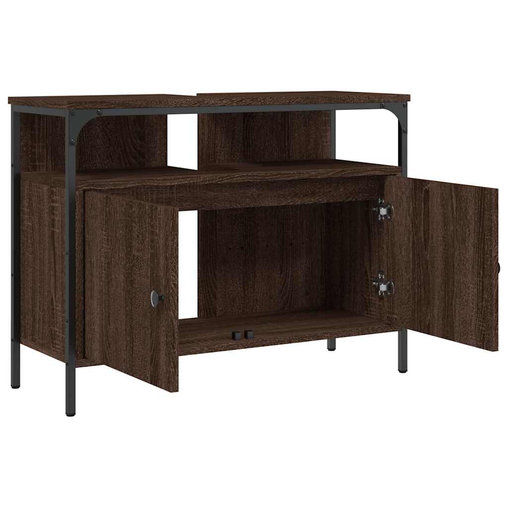 vidaXL Bathroom Sink Cabinet Brown Oak 80x30x60 cm Engineered Wood