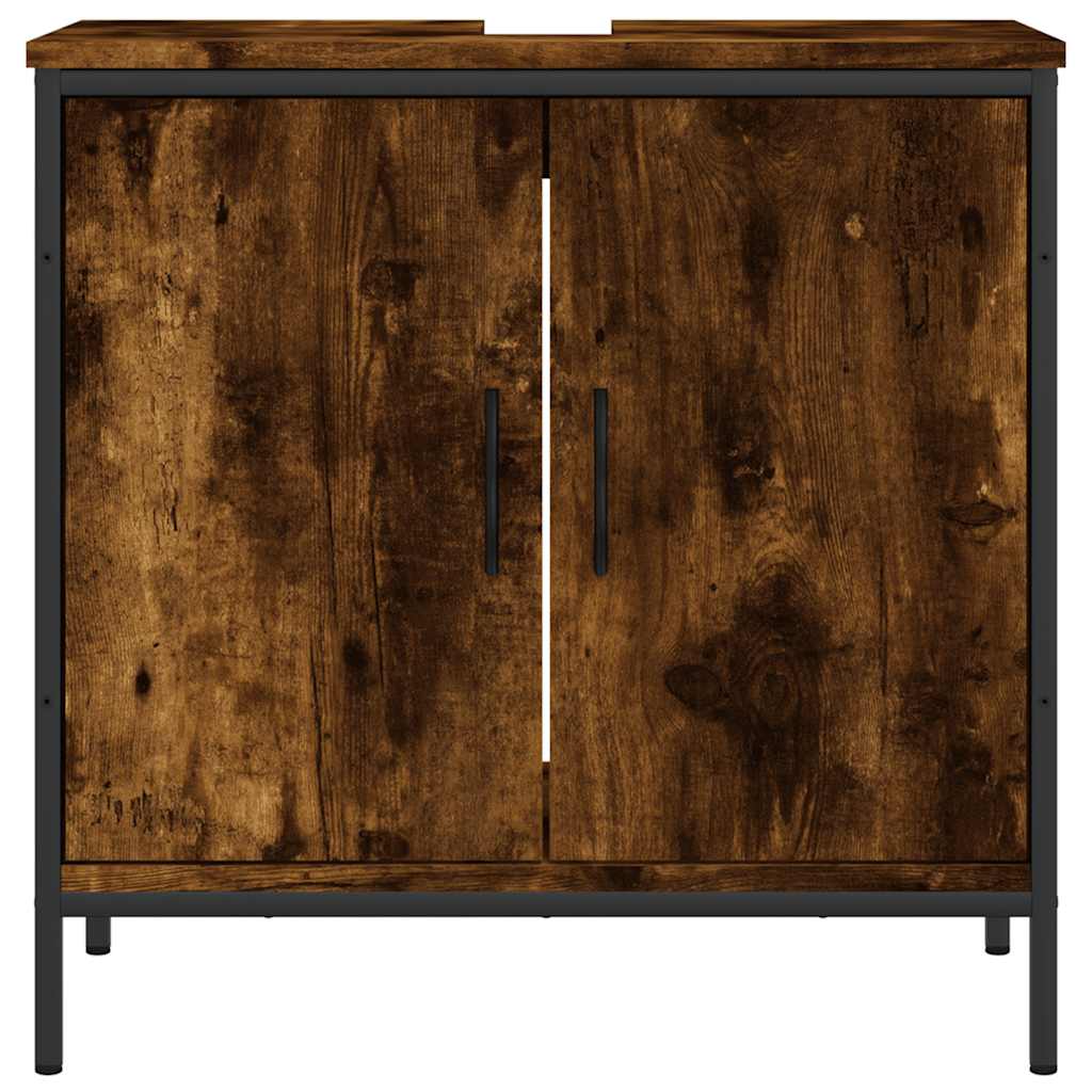 vidaXL Bathroom Sink Cabinet Smoked Oak 60x30x60 cm Engineered Wood