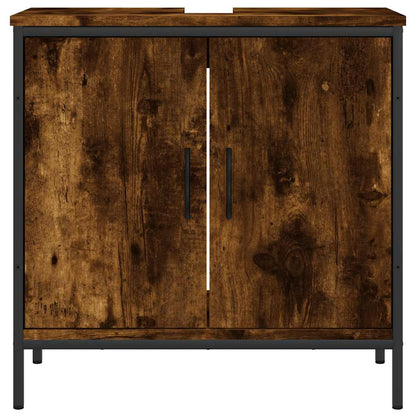 vidaXL Bathroom Sink Cabinet Smoked Oak 60x30x60 cm Engineered Wood