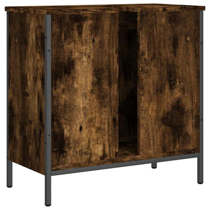 vidaXL Bathroom Sink Cabinet Smoked Oak 60x30x60 cm Engineered Wood