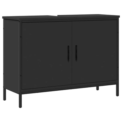 vidaXL Bathroom Sink Cabinet Black 80x30x60 cm Engineered Wood