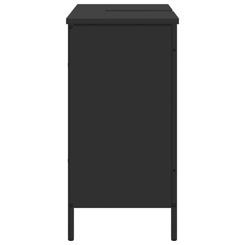vidaXL Bathroom Sink Cabinet Black 80x30x60 cm Engineered Wood