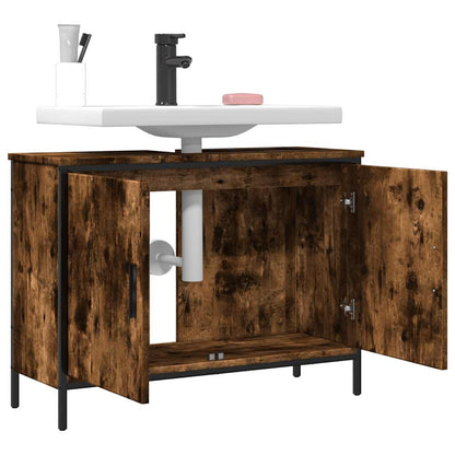 vidaXL Bathroom Sink Cabinet Smoked Oak 80x30x60 cm Engineered Wood