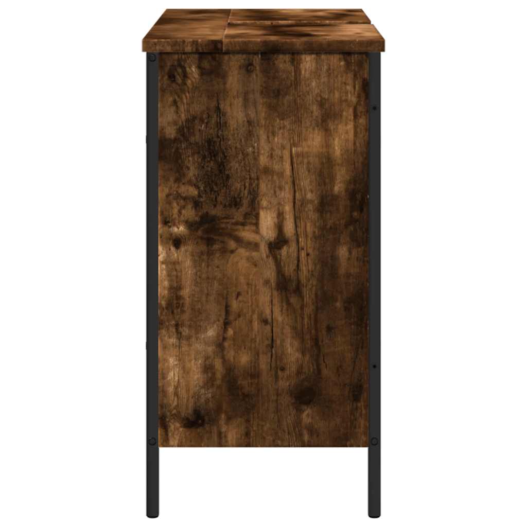 vidaXL Bathroom Sink Cabinet Smoked Oak 80x30x60 cm Engineered Wood