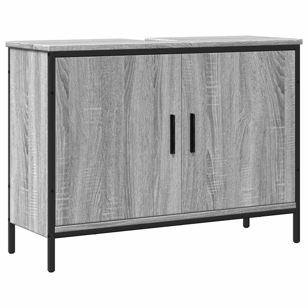 vidaXL Bathroom Sink Cabinet Grey Sonoma 80x30x60 cm Engineered Wood
