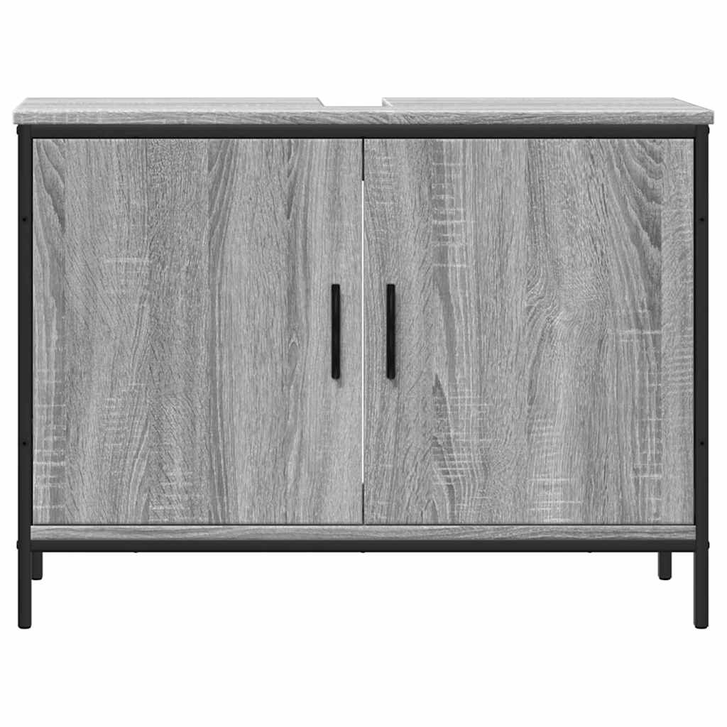 vidaXL Bathroom Sink Cabinet Grey Sonoma 80x30x60 cm Engineered Wood