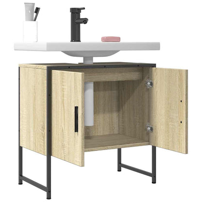 vidaXL Bathroom Sink Cabinet Sonoma Oak 60x33x60 cm Engineered Wood