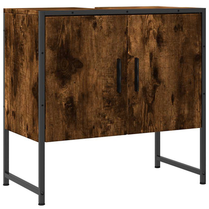 vidaXL Bathroom Sink Cabinet Smoked Oak 60x33x60 cm Engineered Wood