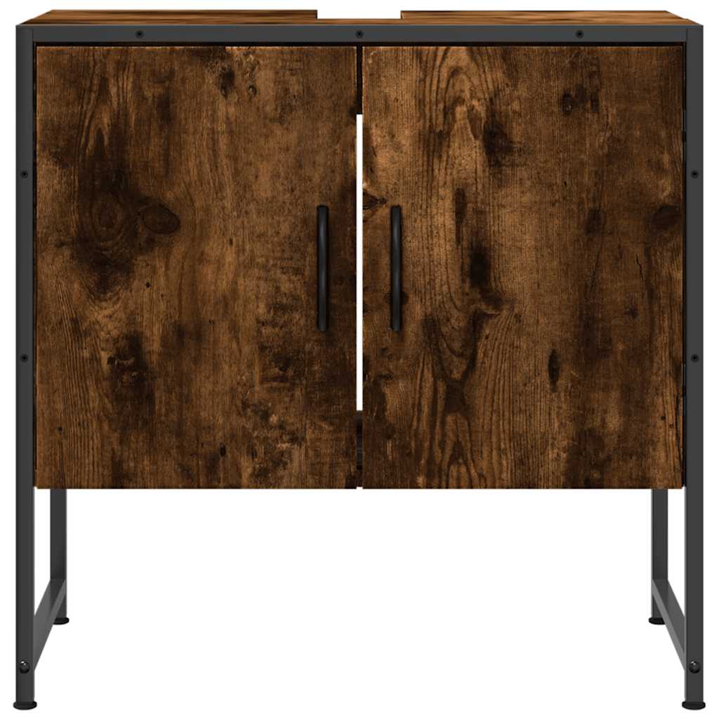 vidaXL Bathroom Sink Cabinet Smoked Oak 60x33x60 cm Engineered Wood