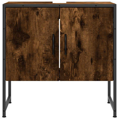 vidaXL Bathroom Sink Cabinet Smoked Oak 60x33x60 cm Engineered Wood