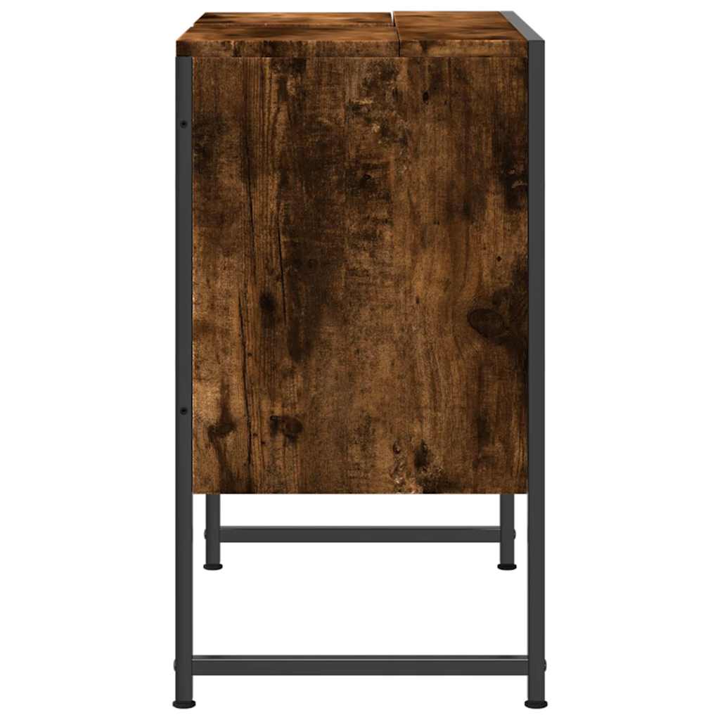 vidaXL Bathroom Sink Cabinet Smoked Oak 60x33x60 cm Engineered Wood