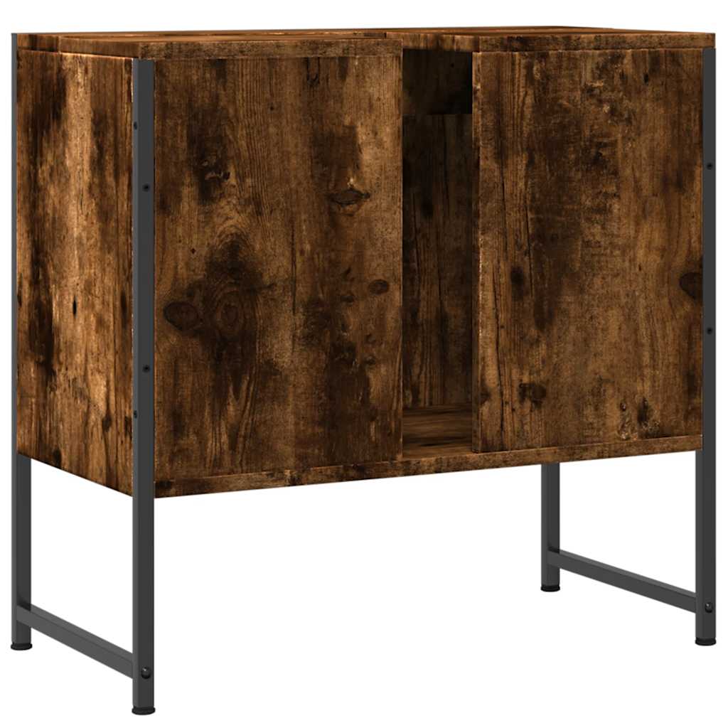 vidaXL Bathroom Sink Cabinet Smoked Oak 60x33x60 cm Engineered Wood