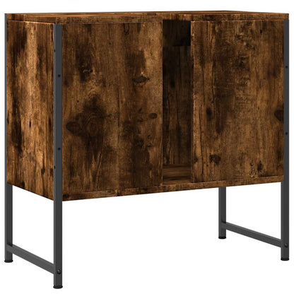 vidaXL Bathroom Sink Cabinet Smoked Oak 60x33x60 cm Engineered Wood