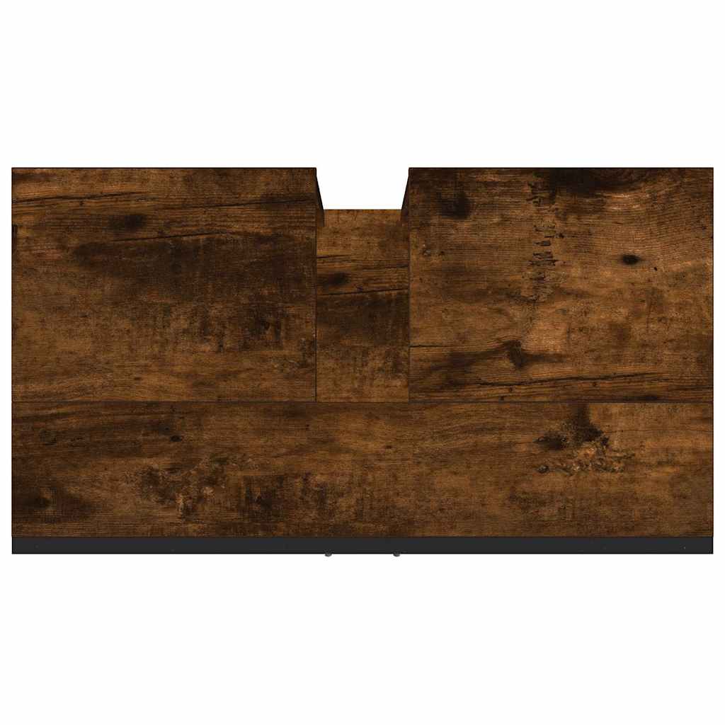 vidaXL Bathroom Sink Cabinet Smoked Oak 60x33x60 cm Engineered Wood