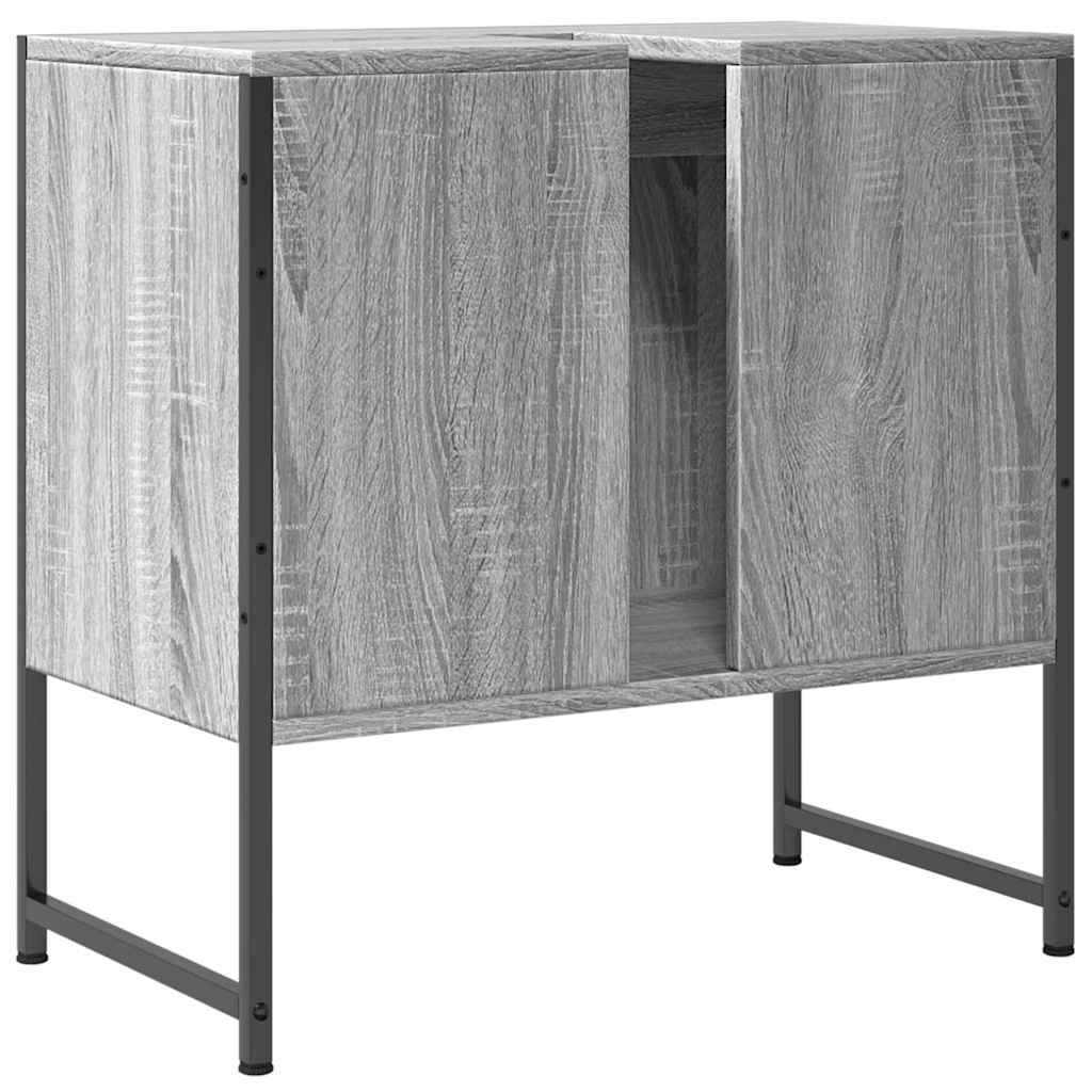 vidaXL Bathroom Sink Cabinet Grey Sonoma 60x33x60 cm Engineered Wood