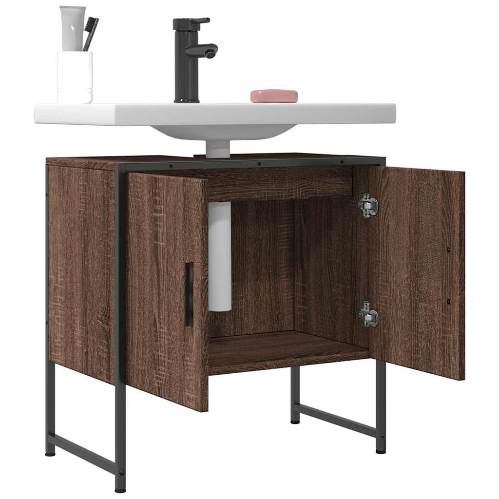 vidaXL Bathroom Sink Cabinet Brown Oak 60x33x60 cm Engineered Wood