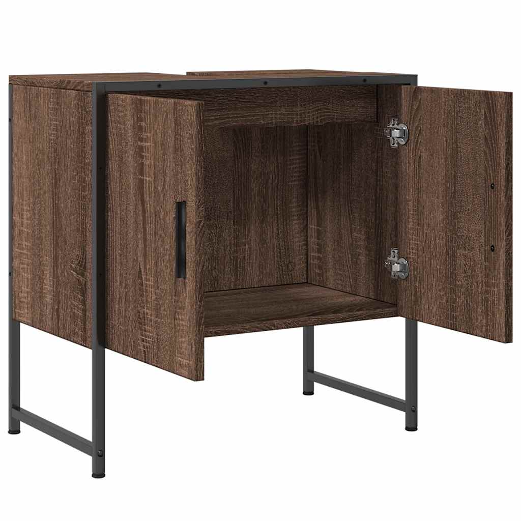 vidaXL Bathroom Sink Cabinet Brown Oak 60x33x60 cm Engineered Wood
