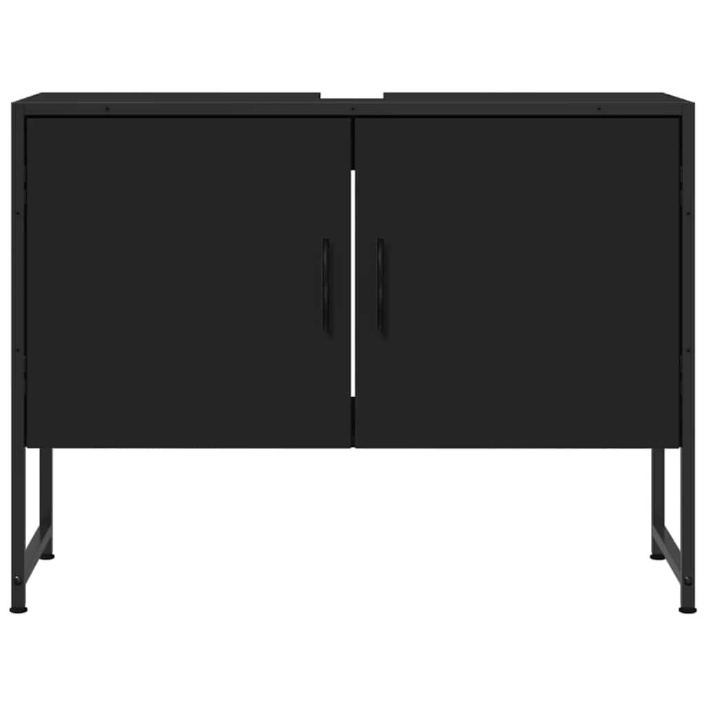vidaXL Bathroom Sink Cabinet Black 80x33x60 cm Engineered Wood
