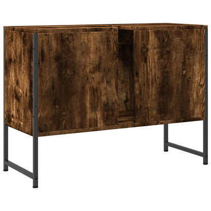 vidaXL Bathroom Sink Cabinet Smoked Oak 80x33x60 cm Engineered Wood