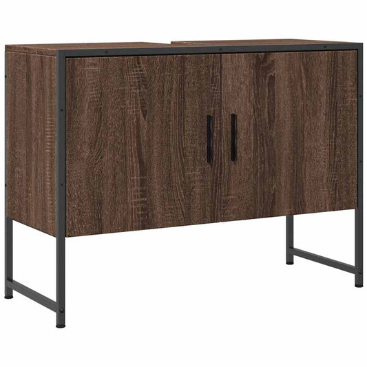 vidaXL Bathroom Sink Cabinet Brown Oak 80x33x60 cm Engineered Wood